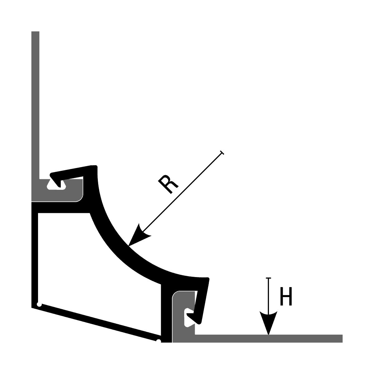 Sezione Tecnica Profili per rivestimenti Coflex CR 16 P + KJ P Profilitec