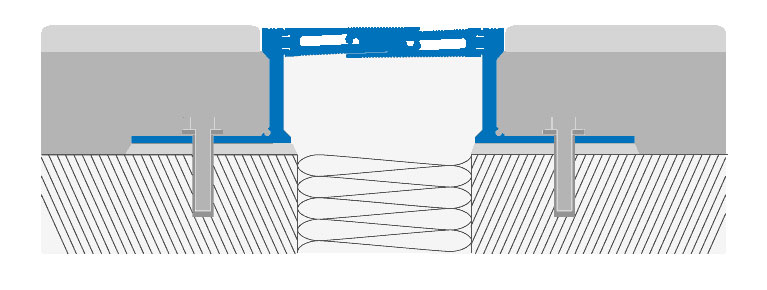 Disegno tecnico in sezione di un giunto strutturale - Jointec GAL