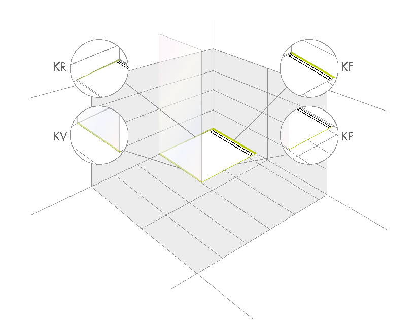 Disegno tecnico dei profili doccia Profilitec